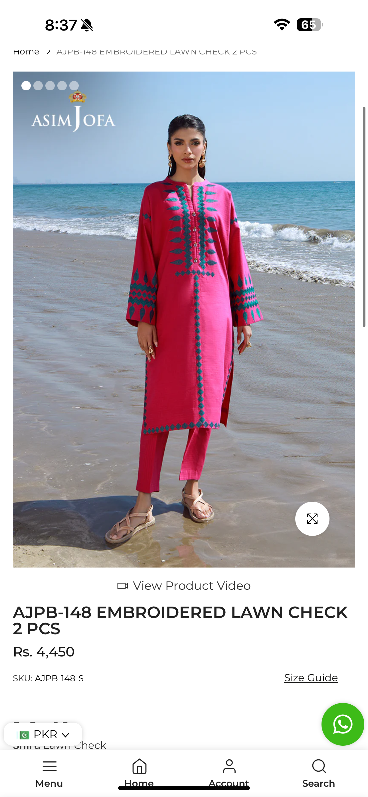 2pc Asim Jofa Stitched Embroidered