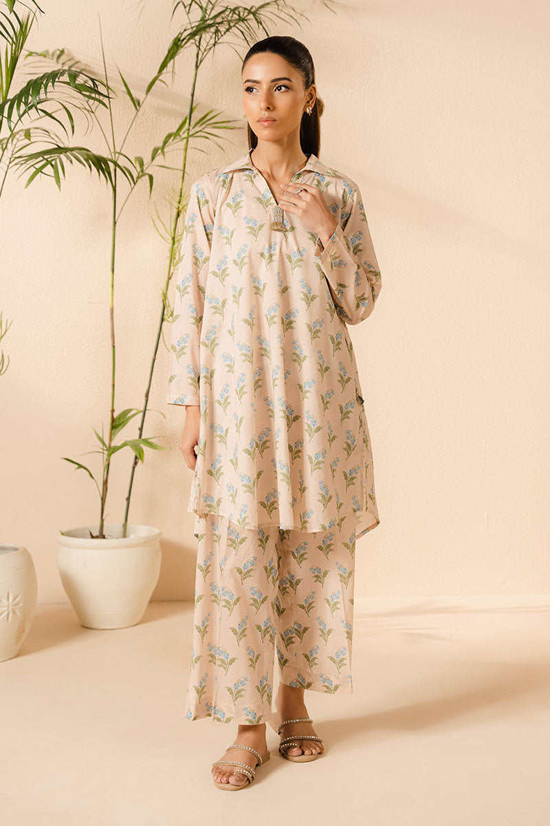 2pc Cross Stitch Stitched Tulip Bunch(Shirt & Trousers)