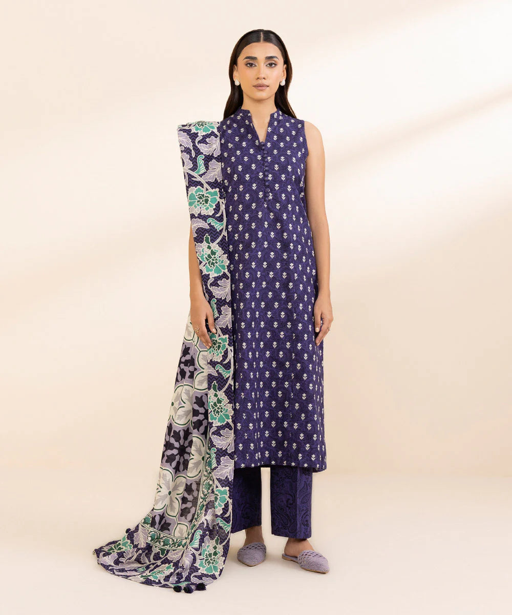 SAPPHIRE 3 PIECE - PRINTED LIGHT
KHADDAR SUIT