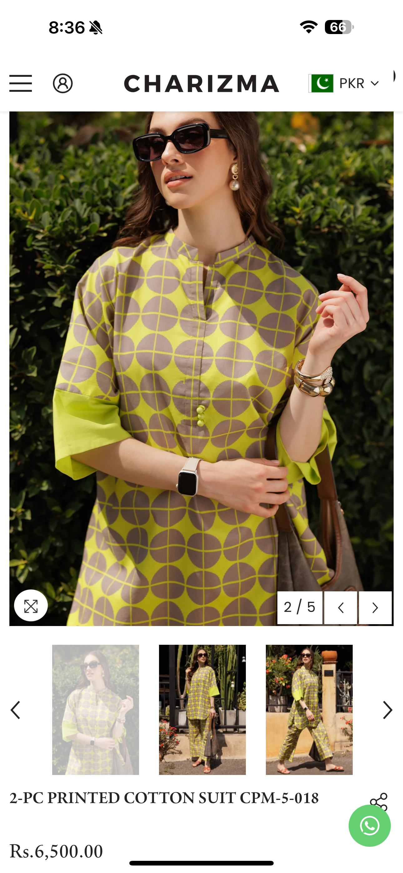 2-PC Charizma Printed Cotton Suit