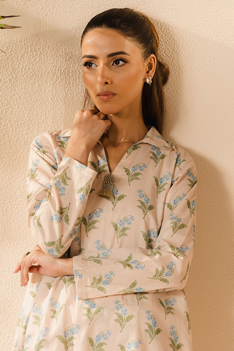 2pc Cross Stitch Stitched Tulip Bunch(Shirt & Trousers)