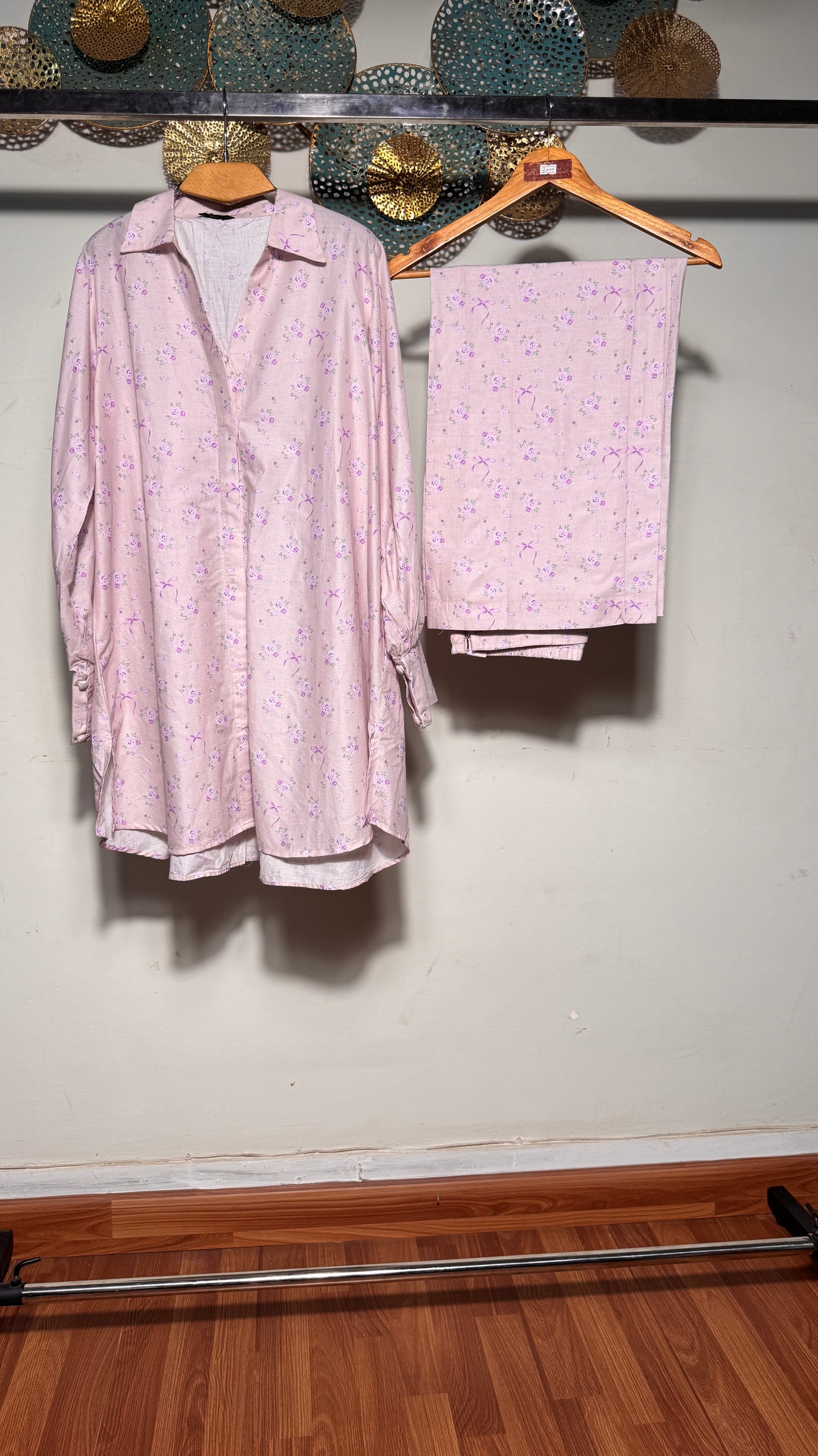 2pc Cross Stitch Stitched Hushed Rose(Shirt & Trousers )
