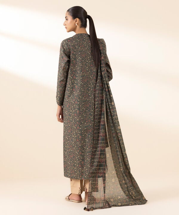 3 Piece - Printed Zari Lawn Suit