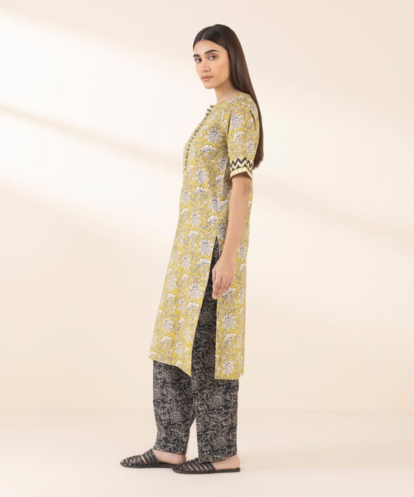 2 Piece - Printed Cotton Suit