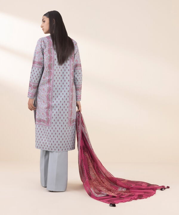 3 Piece - Printed Cotton Suit