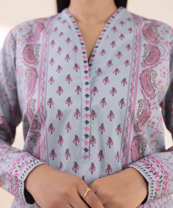 3 Piece - Printed Cotton Suit