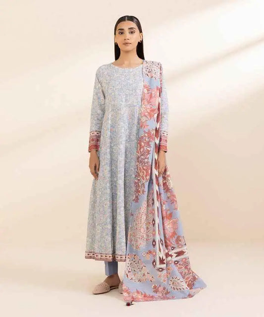 SAPPHIRE 3 PIECE - PRINTED LIGHT
KHADDAR SUIT