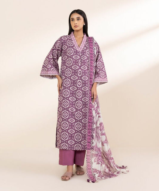 3 Piece - Printed Lawn Suit