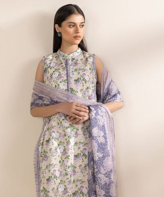3 Piece - Printed Lawn Suit