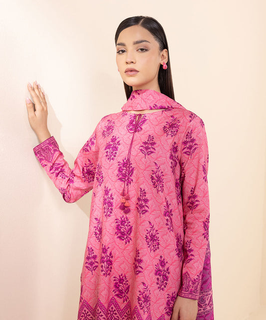 3 PIECE - PRINTED LINEN SUIT