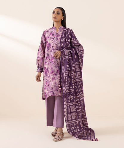 3 PIECE PRINTED LIGHT KHADDAR SUIT